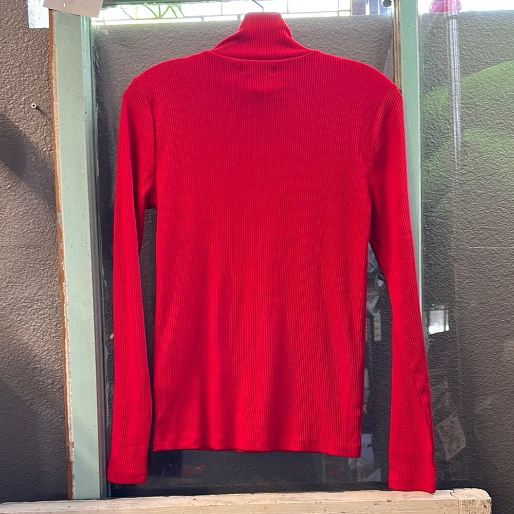 J. Crew Red and Gold Turtleneck Sweater with Elegant Cowl DesignNWT - Picture 5 of 5